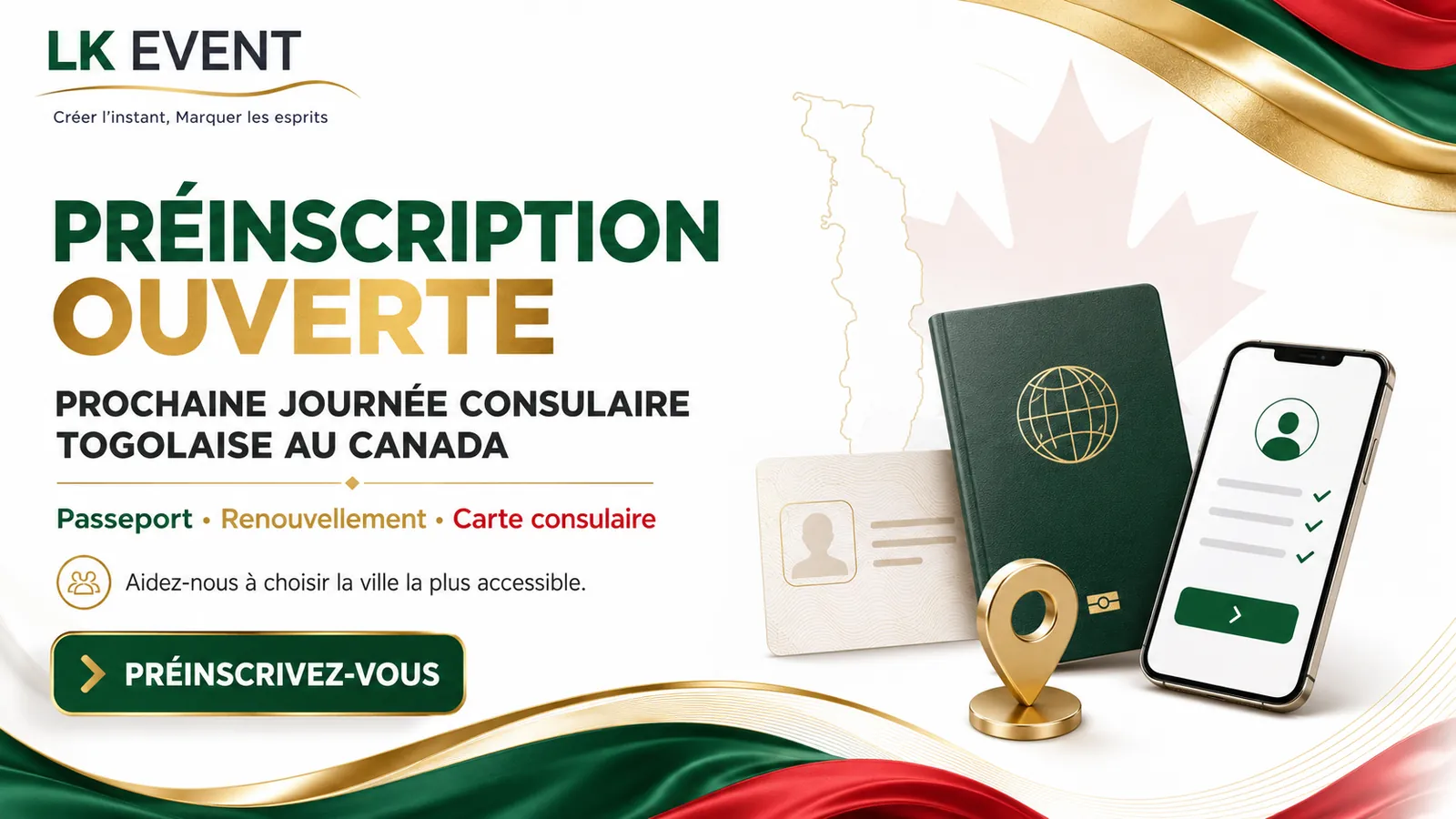 Préinscription — Renouvellement de passeport togolais au Canada